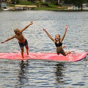 Aqua Lily Pad USA20 All American 20 Foot 2 Layer Water Lake Playground Floating Foam Island Mat with Storage Straps and Pad Protectors, Red and Blue