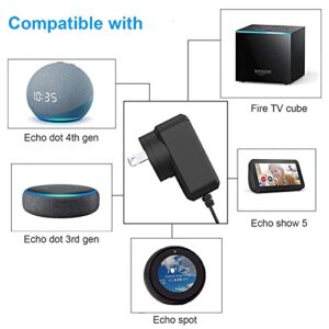 15W Echo Replacement Power Cord for Amazon Echo Dot,Echo Dot 3rd Generation,Fire TV Cube Cord,Dot with Clock,6.6Ft Cable Charger AC Power Adapter