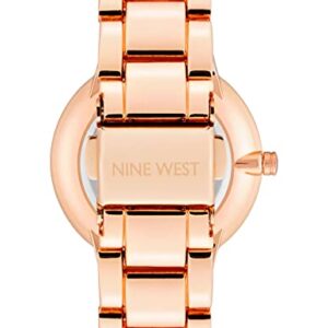 Nine West Women's Japanese Quartz Dress Watch with Metal Strap, Rose Gold, 14 (Model: NW/2098PKRG)