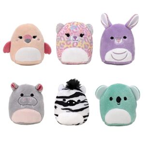 squishville mystery mini-squishmallows plush - wildlife squad - six 2-inch characters - includes michaela and kiki plus four mystery figures - irresistibly soft, colorful plush