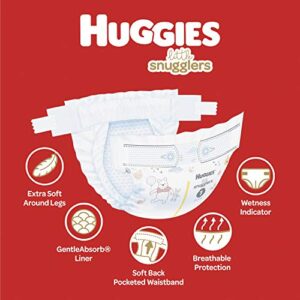 Newborn Baby Diapers (128ct) & Size 1 (198ct), Huggies Little Snugglers