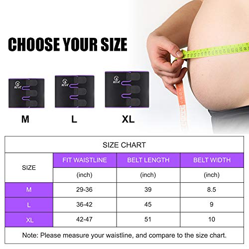 RIYA Waist Trimmer Sweat Waist Trainer Women Waist Sweat Belt Band Belly Stomach Wrap Purple