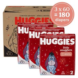 Baby Diapers Size 1, 198 Ct & Diapers Size 2, 180 Ct, Huggies Little Snugglers