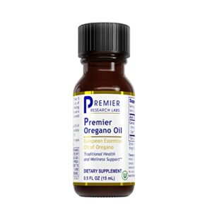 premier research labs oregano oil - supports body health - features essential oil from the leaves & flowers of the oreganum vulgare - glass bottle with dropper dispenser - 0.5 fl oz