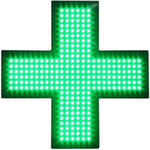 medical cross led dispensary sign. collective shop accessories green indoor display business wall commercial decorations for brick mortar store. ultra bright xxl 19”x19” light, hanging, 3 mode.