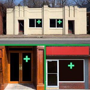 Medical Cross LED Dispensary Sign. Collective Shop Accessories Green Indoor Display Business Wall Commercial Decorations for Brick Mortar Store. Ultra Bright XXL 19”x19” Light, hanging, 3 Mode.