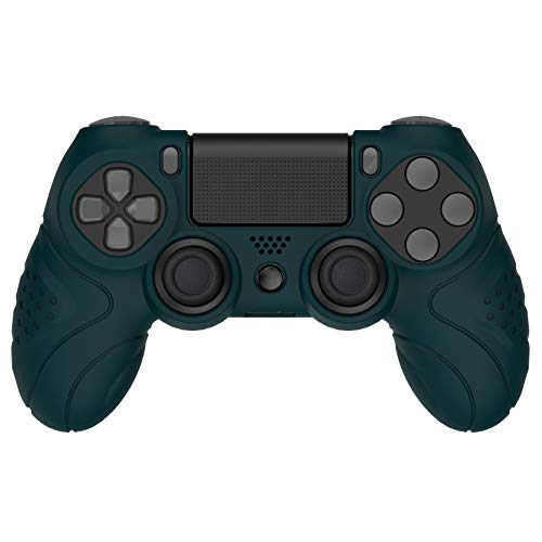 PlayVital Guardian Edition Racing Green Soft Anti-Slip Controller Silicone Case Cover for ps4, Rubber Protector Skins with Joystick Caps for ps4 for ps4 Slim for ps4 Pro Controller