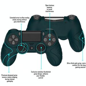 PlayVital Guardian Edition Racing Green Soft Anti-Slip Controller Silicone Case Cover for ps4, Rubber Protector Skins with Joystick Caps for ps4 for ps4 Slim for ps4 Pro Controller