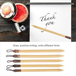 GLOGLOW Comic Dip Pen Set, 5Pcs Calligraphy Dip Pen Set with 5 Nibs Wooden Handler Artist Cartoon Pen Set Cartoon Painting Tool Art Supplies Signature Pen Business Present(Bamboo