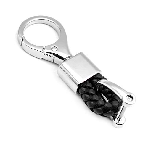 MECHCOS Car Key Fob Keychains Leather Keys Chain Holder with D-Ring for Men and Women with Screwdriver and Key Rings, 1 Pack Black