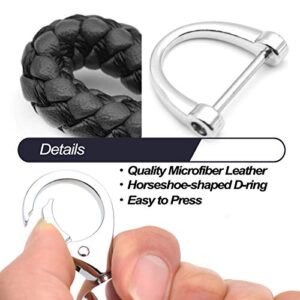 MECHCOS Car Key Fob Keychains Leather Keys Chain Holder with D-Ring for Men and Women with Screwdriver and Key Rings, 1 Pack Black