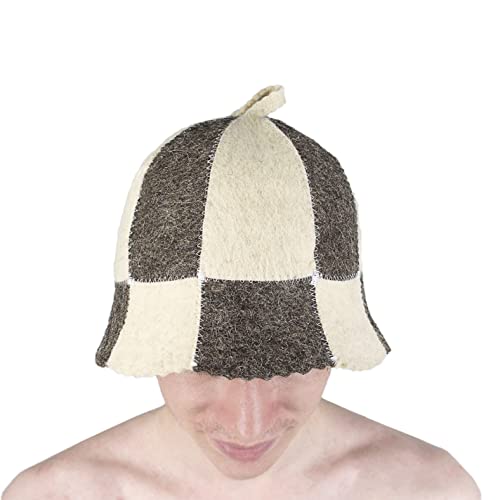 SHSH trade group Ukrainian Wool Sauna Hat Embroidered Cell - Sauna Hat Finnish - Ukraine Sauna Hat Wool - Russian Banya Hat for Men - Sauna Hat for Men - Sauna Hats Russian