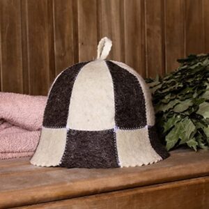 SHSH trade group Ukrainian Wool Sauna Hat Embroidered Cell - Sauna Hat Finnish - Ukraine Sauna Hat Wool - Russian Banya Hat for Men - Sauna Hat for Men - Sauna Hats Russian