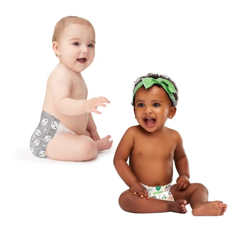 The Honest Company Clean Conscious Diapers | Plant-Based, Sustainable | Pandas + Barnyard Babies | Club Box, Size 2 (12-18 lbs), 76 Count