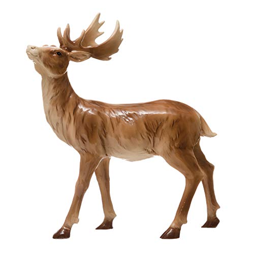 Creative Co-Op 8-1/2"L x 4" W x 10-1/2"H Resin Standing Deer, Brown Figures and Figurines, Multi