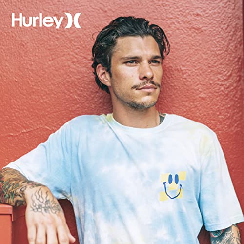 Hurley mens Icon Slash Gradient T-shirt T Shirt, Black Heather/Pollen, Medium US