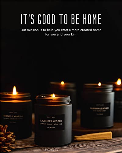 Scented Candles for Men | Lavender and Wood Scented Candles | Soy Candles, Mens Candle, Woodwick Candles | Masculine Candle, Long Lasting Candles | Black Lavender Candles for Home