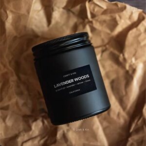 Scented Candles for Men | Lavender and Wood Scented Candles | Soy Candles, Mens Candle, Woodwick Candles | Masculine Candle, Long Lasting Candles | Black Lavender Candles for Home