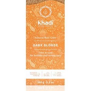 khadi DARK BLONDE Natural Hair Color, Plant based hair dye for matte to dark ash blonde, 100% herbal, vegan, PPD & chemical free, natural cosmetic for healthy hair 3.5oz