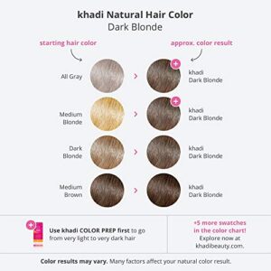 khadi DARK BLONDE Natural Hair Color, Plant based hair dye for matte to dark ash blonde, 100% herbal, vegan, PPD & chemical free, natural cosmetic for healthy hair 3.5oz