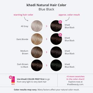 khadi BLUE BLACK (Indigo) Natural Hair Color Plant based hair dye for mysterious deep black to shimmering blue-black, 100% herbal, vegan, PPD & chemical free, natural cosmetic for healthy hair 3.5oz