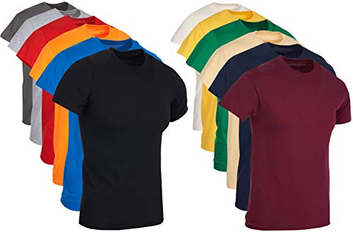 BILLIONHATS 12 Pack Plus Size Men Cotton T-Shirt Bulk Big Tall Short Sleeve Lightweight Tees