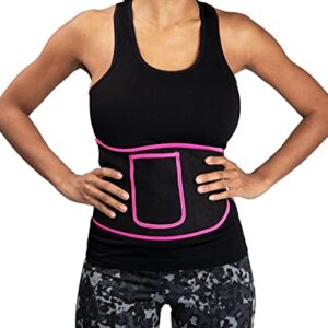 Mind Reader Waist Trainer Belt, Tummy Cincher for Exercise, Slimming Stomach Shaper for Men and Women, Sport Girdle, Neoprene, 30 in., Small, Pink