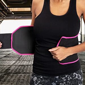 Mind Reader Waist Trainer Belt, Tummy Cincher for Exercise, Slimming Stomach Shaper for Men and Women, Sport Girdle, Neoprene, 30 in., Small, Pink