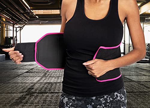 Mind Reader Waist Trainer Belt, Tummy Cincher for Exercise, Slimming Stomach Shaper for Men and Women, Sport Girdle, Neoprene, 30 in., Small, Pink