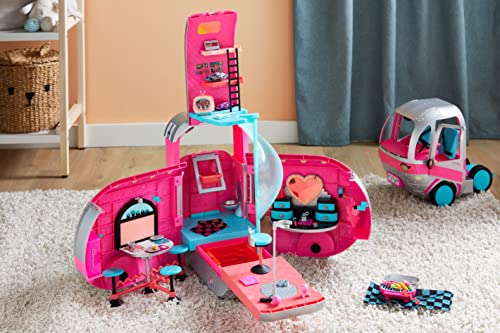 LOL Surprise OMG Glamper Fashion Camper Doll Playset with 55+ Surprises, Fully-Furnished with Light Up Pool, Water Slide, Bunk Beds, Cafe, BBQ Grill, DJ Booth - Gift Toy for Girls Ages 4 5 6 7+ Years