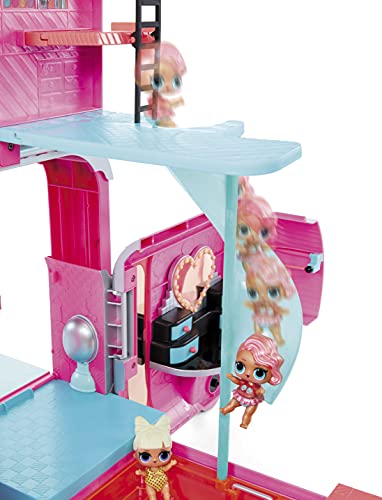 LOL Surprise OMG Glamper Fashion Camper Doll Playset with 55+ Surprises, Fully-Furnished with Light Up Pool, Water Slide, Bunk Beds, Cafe, BBQ Grill, DJ Booth - Gift Toy for Girls Ages 4 5 6 7+ Years