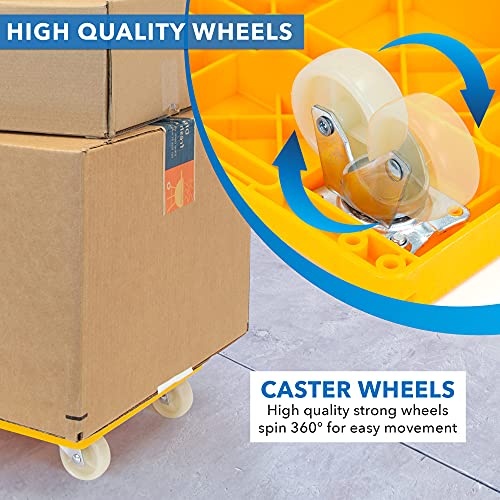 Mount-It! Furniture Dolly for Moving- Securely Holds 220 Pounds | Piano Moving Dolly Cart Also Moves Couches, Fridges, Boxes | 4 Wheel Dolly Rolls Without Harming Floors | No Assembly Required