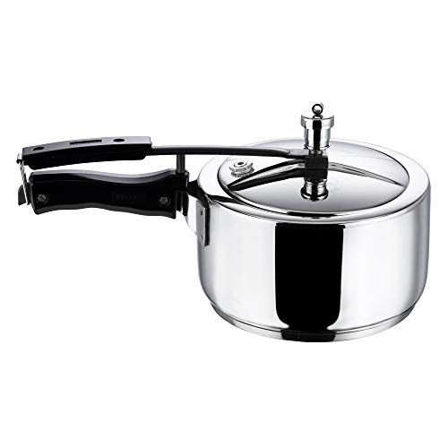 Vinod Pressure Cooker Stainless Steel – Inner Lid - 3 Liter – Sandwich Bottom – Indian Pressure Cooker – Induction Friendly Cooker – Best Used For Indian Cooking, Soups, and Rice Recipes, Quinoa