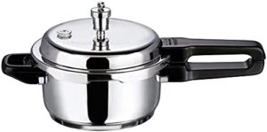vinod pressure cooker stainless steel – outer lid - 3 liter – induction base cooker – indian pressure cooker – sandwich bottom – best used for indian cooking, soups, and rice recipes, quinoa