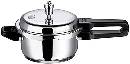 Vinod Pressure Cooker Stainless Steel – Outer Lid - 3 Liter – Induction Base Cooker – Indian Pressure Cooker – Sandwich Bottom – Best Used For Indian Cooking, Soups, and Rice Recipes, Quinoa