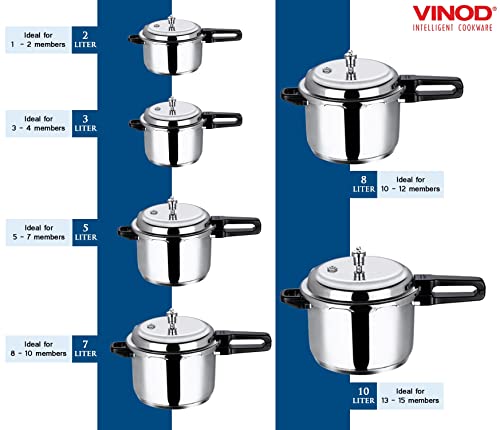 Vinod Pressure Cooker Stainless Steel – Outer Lid - 3 Liter – Induction Base Cooker – Indian Pressure Cooker – Sandwich Bottom – Best Used For Indian Cooking, Soups, and Rice Recipes, Quinoa