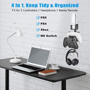 Linkstyle Headset Holder, Controller and Headphone Holder Stand Wall Mount Holder for Xbox ONE, Series X, PS5, PS4, PS3, Switch Gamepad Controller Wall Mount with Screws