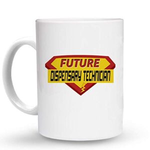 makoroni - future dispensary technician career - 15 oz. ceramic coffee mug coffee drink cup, deso2