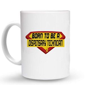 makoroni - born to be a dispensary technician career - 6 oz. ceramic espresso mug coffee drink cup, desy29