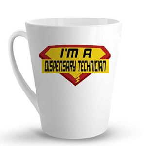 makoroni - i'm a dispensary technician career - 12 oz. ceramic latte mug coffee drinking cup, desz90