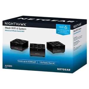 Netgear Nighthawk Whole Home Mesh WiFi 6 System, 3-Pack , BLK (Renewed)