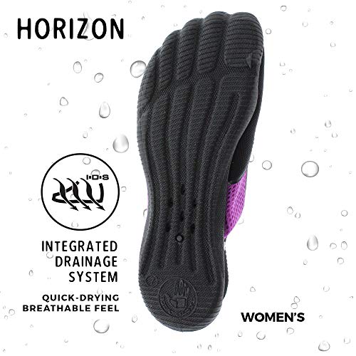 Body Glove Water Shoes for Women, Lake, Aerobics, Swimming, Aqua Sports, Beach, Womens Water Shoes, Black and Oasis Purple Horizon Aqua Shoes for Women