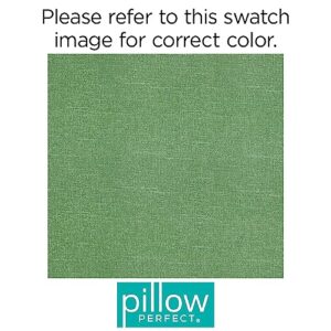 Pillow Perfect Tory Solid Indoor/Outdoor Reversible Patio Chairpad with Ties Weather and Fade Resistant, 15.5" x 16", Green, 2 Count
