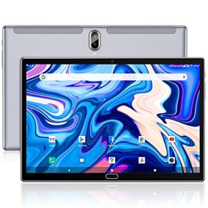 tablet 10.1'' android 11 tablet 2023 latest update 4g phone tablet 64gb + 4gb storage octa-core processor, 13mp camera, dual sim card slot, 128gb expand support, gps, wifi, bluetooth, 1080p hd (gray)
