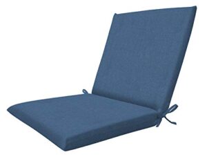 honeycomb indoor/outdoor textured solid pacific blue midback dining chair cushion: recycled fiberfill, weather resistant, reversible, comfortable and stylish patio cushion: 19" w x 37" l x 2.5” t