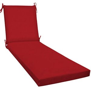 Honeycomb Indoor / Outdoor Textured Solid Scarlet Red Chaise Lounge Cushion: Recycled Polyester Fill, Weather and Stain Resistant Patio Cushions: 22.5" W x 70" L x 3.5" T, 1 Count (Pack of 1)