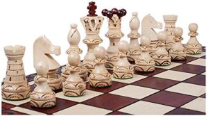 wooden chess pieces embassy- felted, weighted, nice looking - chessmen only