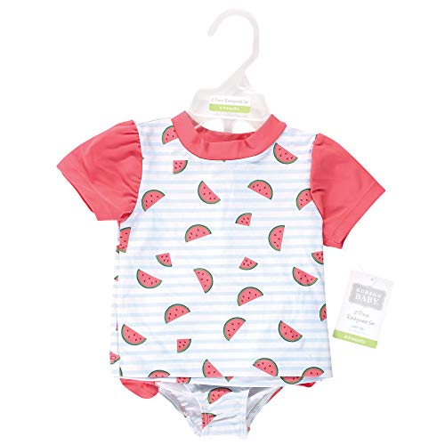 Hudson Baby Unisex Swim Rashguard Set, Watermelon, 3-6 Months