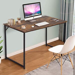 Computer Desk,39/47 inches Home Office Desk Writing Study Table Modern Simple Style PC Desk with Metal Frame (Brown, 39 inch)