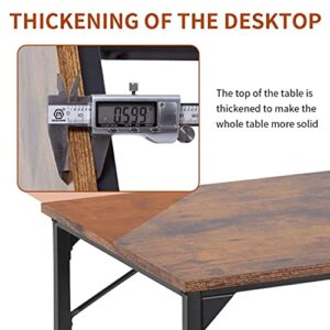 Computer Desk,39/47 inches Home Office Desk Writing Study Table Modern Simple Style PC Desk with Metal Frame (Brown, 39 inch)